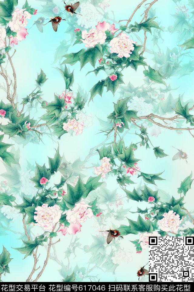 面料花花朵花卉数码印花华亿平台下载（图片编号: 617046） - 瓦栏（Walan）