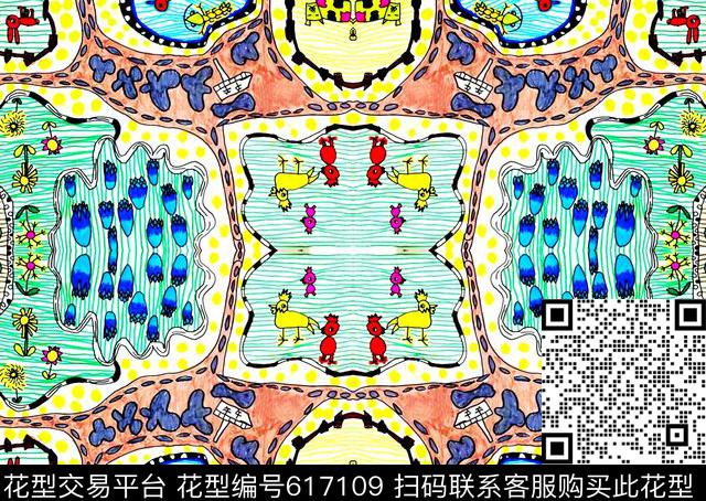 童装趣味卡通数码印花华亿平台下载（图片编号: 617109） - 瓦栏（Walan）