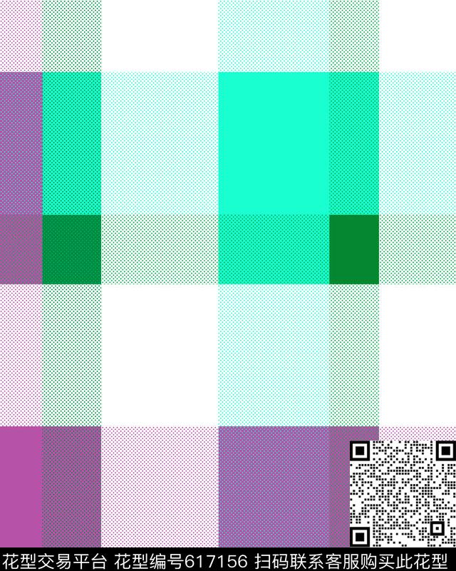 圆点几何格子数码印花华亿平台下载（图片编号: 617156） - 瓦栏（Walan）