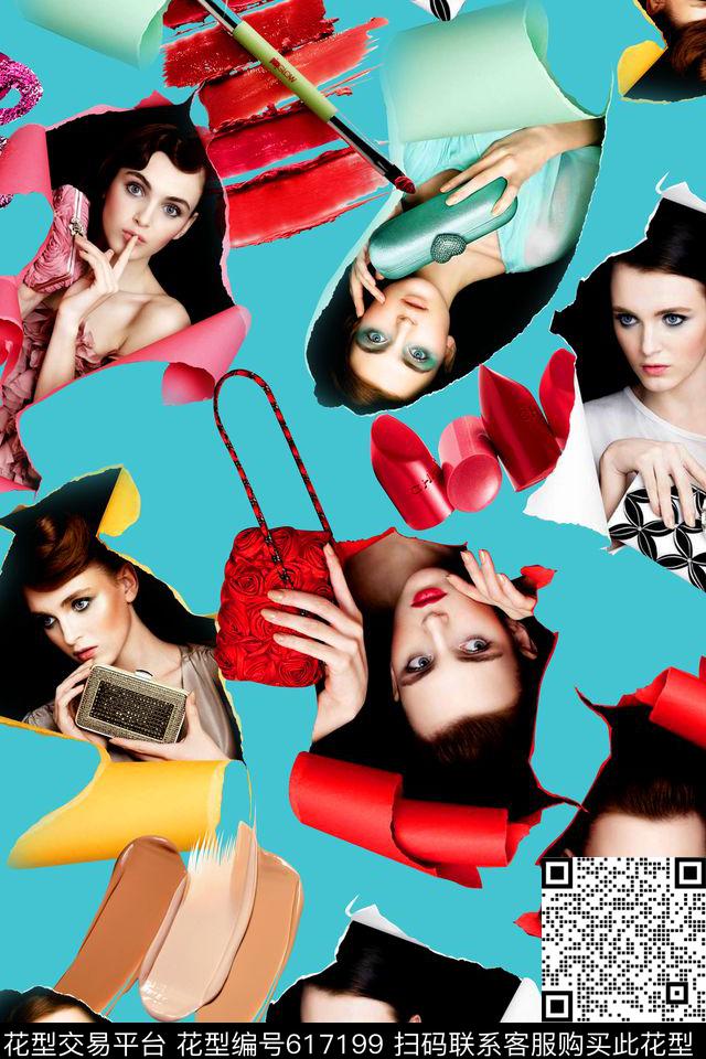 抽象海报人物数码印花华亿平台下载（图片编号: 617199） - 瓦栏（Walan）