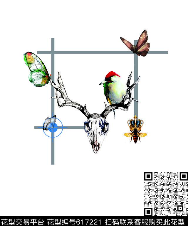 大牌Fei-男装鸟数码印花华亿平台下载（图片编号: 617221） - 瓦栏（Walan）