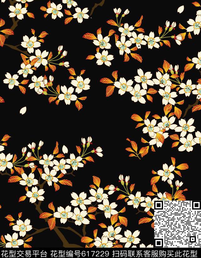 小碎花花卉花朵数码印花华亿平台下载（图片编号: 617229） - 瓦栏（Walan）