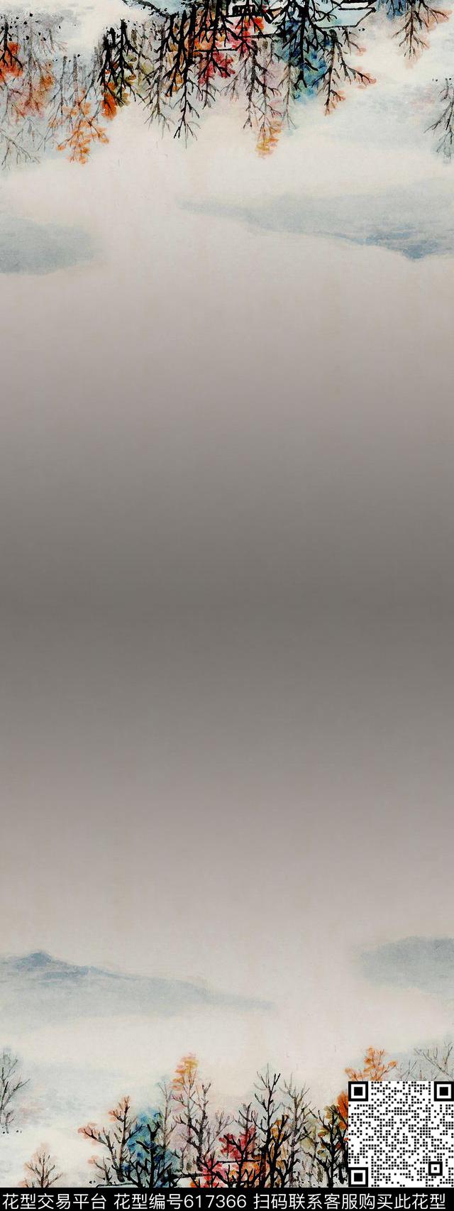 旗袍双边定位树数码印花华亿平台下载（图片编号: 617366） - 瓦栏（Walan）