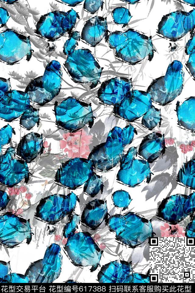 水墨波普水滴数码印花华亿平台下载（图片编号: 617388） - 瓦栏（Walan）