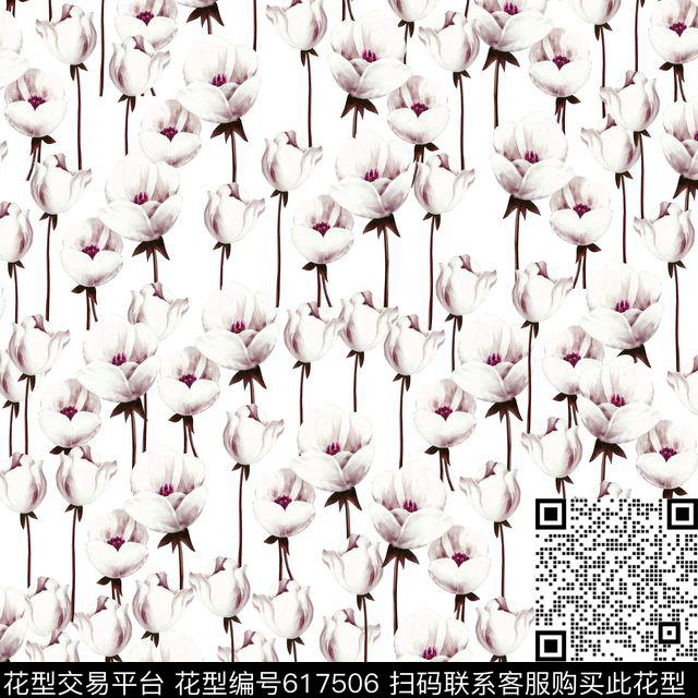 大花兰花花朵数码印花华亿平台下载（图片编号: 617506） - 瓦栏（Walan）