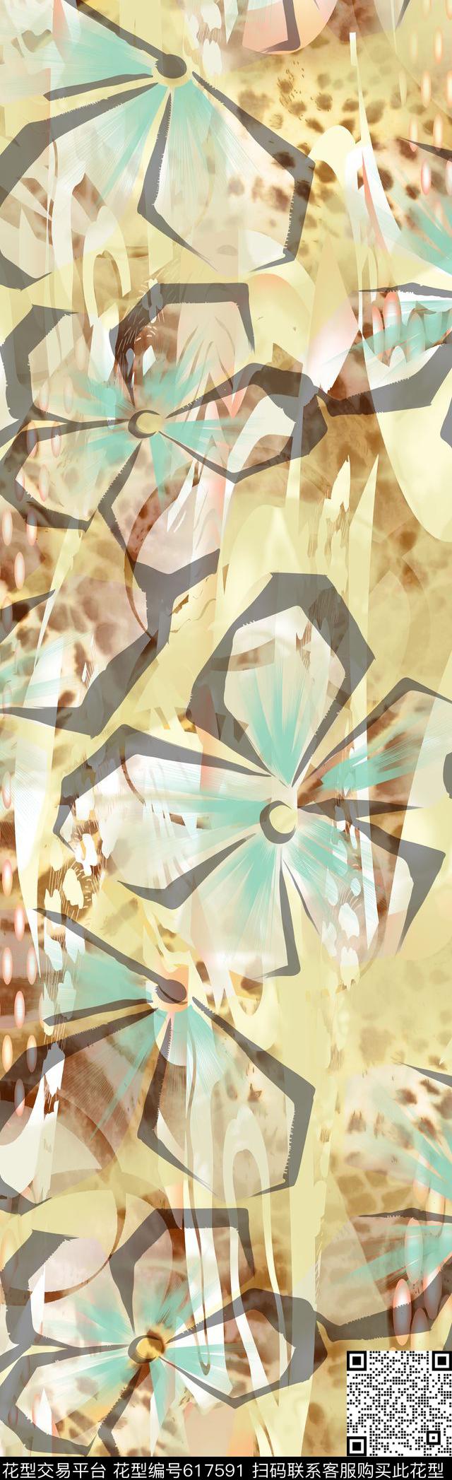 长巾丝巾豹纹长巾数码印花华亿平台下载（图片编号: 617591） - 瓦栏（Walan）