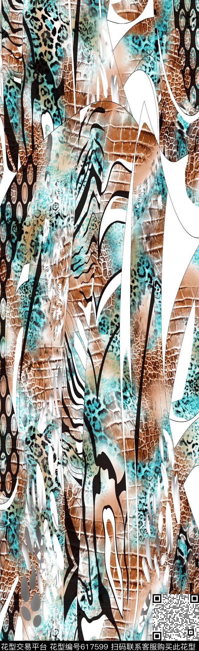 长巾丝巾豹纹长巾数码印花华亿平台下载（图片编号: 617599） - 瓦栏（Walan）