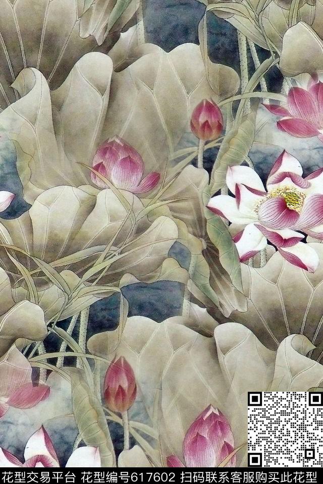 女装民族风荷花数码印花华亿平台下载（图片编号: 617602） - 瓦栏（Walan）