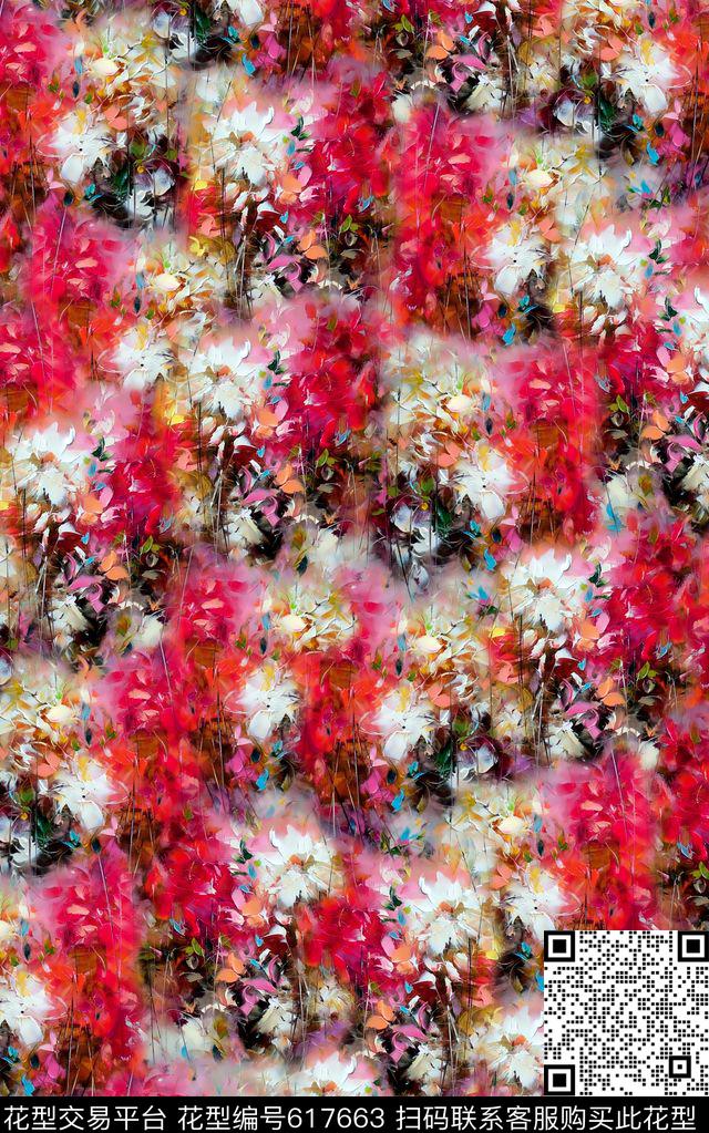 荷花中国风花卉数码印花华亿平台下载（图片编号: 617663） - 瓦栏（Walan）