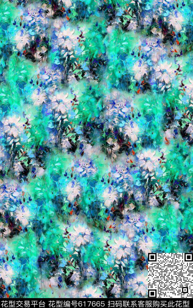 荷花中国风花卉数码印花华亿平台下载（图片编号: 617665） - 瓦栏（Walan）