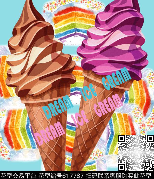 冰淇淋糖果字母数码印花华亿平台下载（图片编号: 617787） - 瓦栏（Walan）
