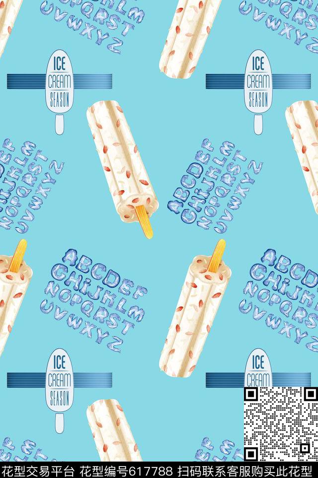 冰淇淋糖果字母数码印花华亿平台下载（图片编号: 617788） - 瓦栏（Walan）