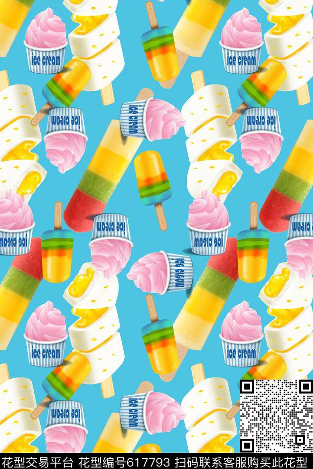 冰淇淋糖果字母数码印花华亿平台下载（图片编号: 617793） - 瓦栏（Walan）