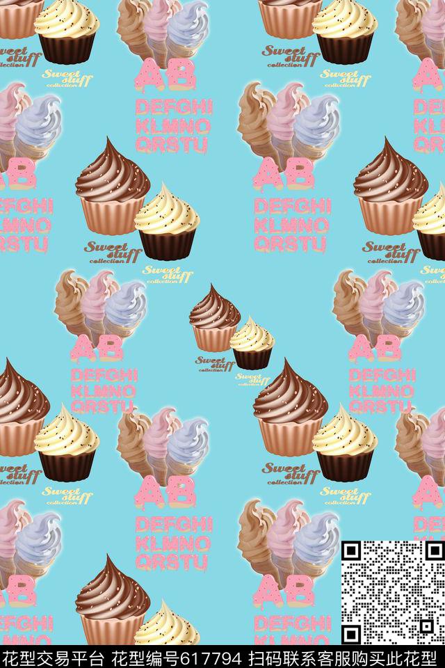 冰淇淋糖果字母数码印花华亿平台下载（图片编号: 617794） - 瓦栏（Walan）