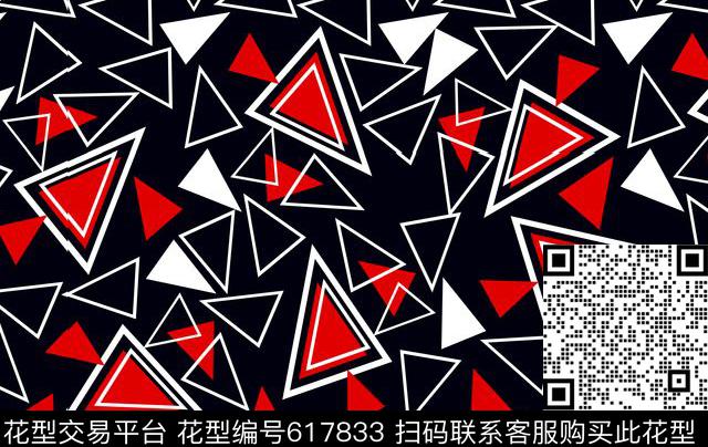 几何三角框拼图传统印花华亿平台下载（图片编号: 617833） - 瓦栏（Walan）