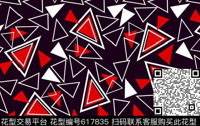 几何三角框拼图传统印花华亿平台下载（图片编号: 617835） - 瓦栏（Walan）