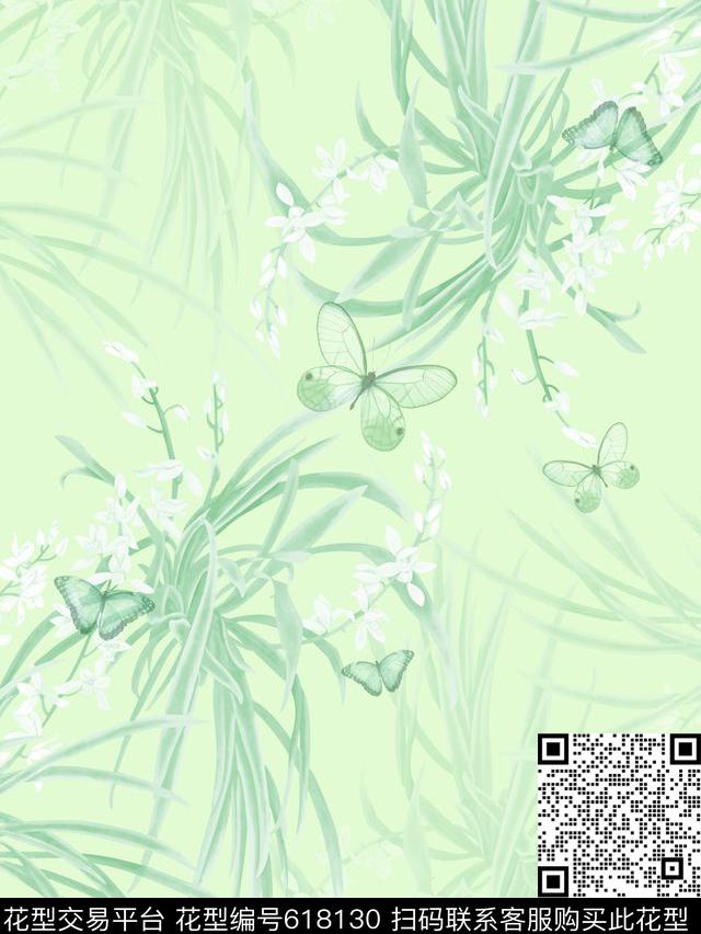 抽象几何清爽梦幻艺术平底立体手绘满版最新高清数码蕾丝民族中国风绣花珠宝肌理时尚潮

流大牌复古欧美风兰花蝴蝶数码印花华亿平台下载（图片编号: 618130） - 瓦栏（Walan）