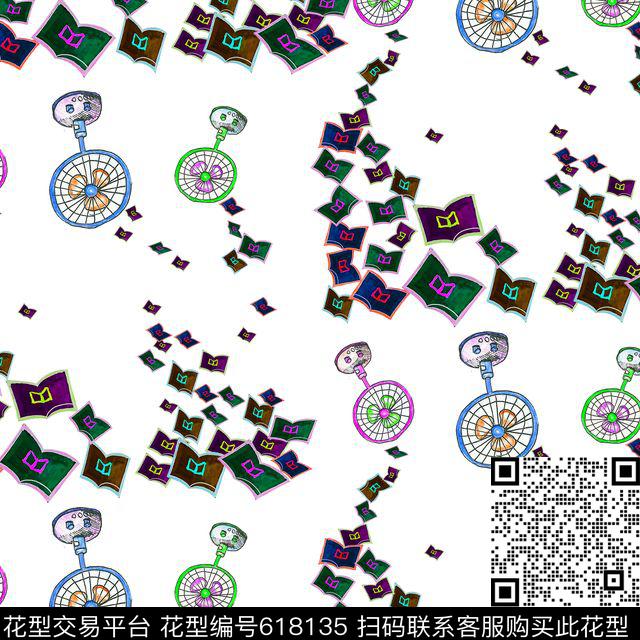 笔触故事性趣味数码印花华亿平台下载（图片编号: 618135） - 瓦栏（Walan）