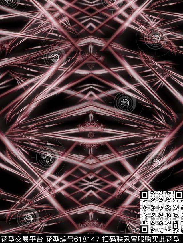 时尚、炫酷、抽象几何数码印花华亿平台下载（图片编号: 618147） - 瓦栏（Walan）