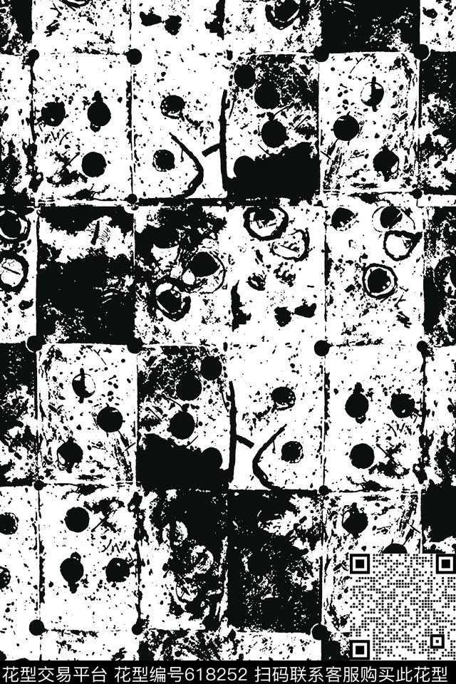 欧美休闲小方块三角形数码印花华亿平台下载（图片编号: 618252） - 瓦栏（Walan）