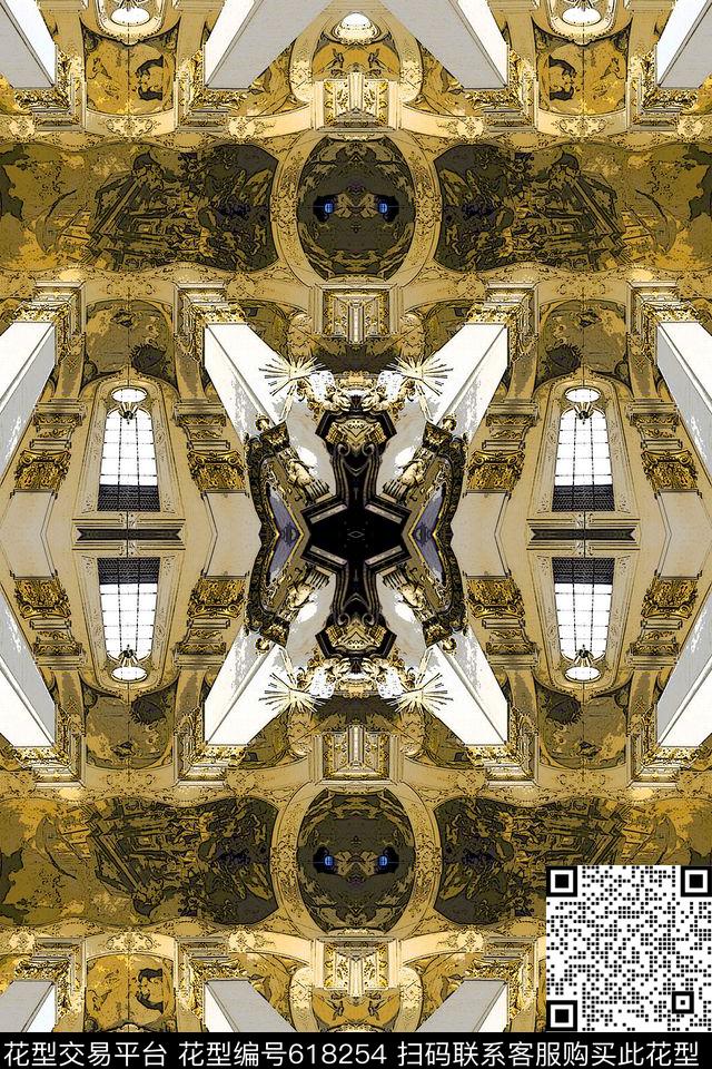 手绘趣味欧美休闲数码印花华亿平台下载（图片编号: 618254） - 瓦栏（Walan）