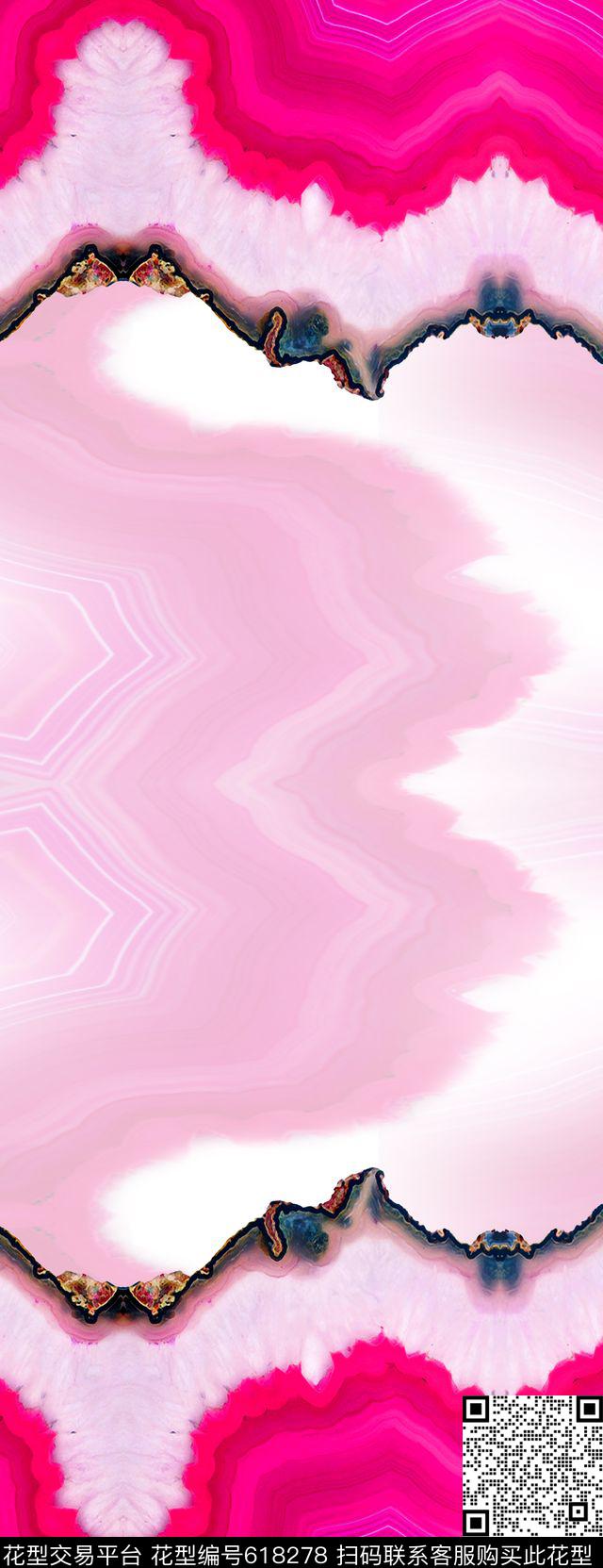 双边定位长裙条纹数码印花华亿平台下载（图片编号: 618278） - 瓦栏（Walan）