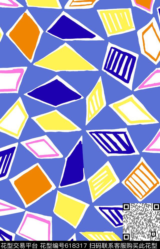 格子抽象块面传统印花华亿平台下载（图片编号: 618317） - 瓦栏（Walan）