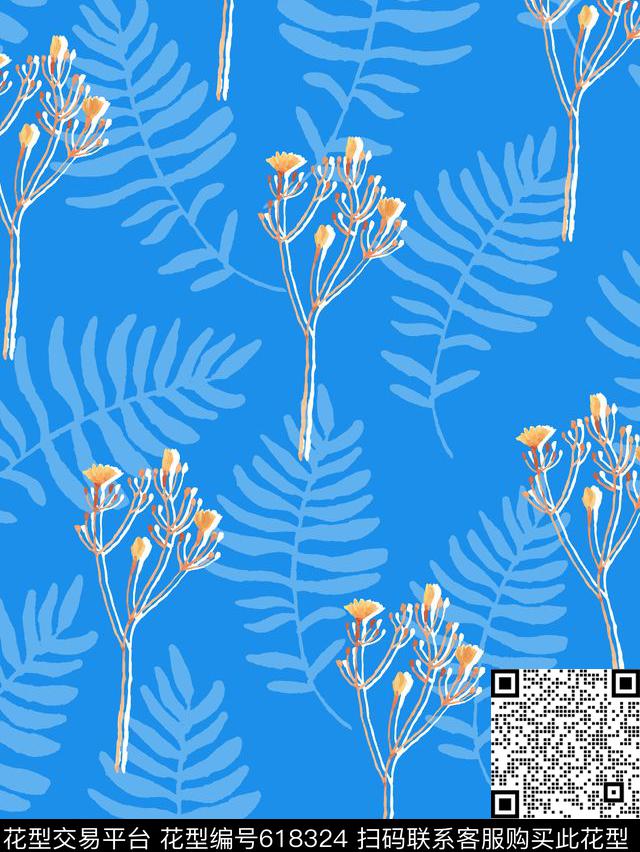 花卉植物家纺数码印花华亿平台下载（图片编号: 618324） - 瓦栏（Walan）