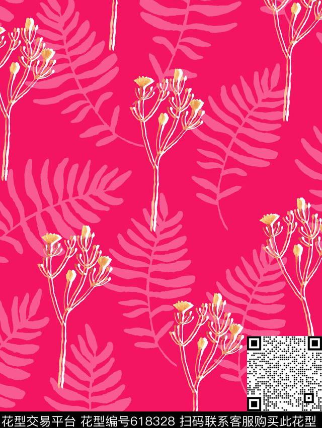 花卉植物家纺数码印花华亿平台下载（图片编号: 618328） - 瓦栏（Walan）