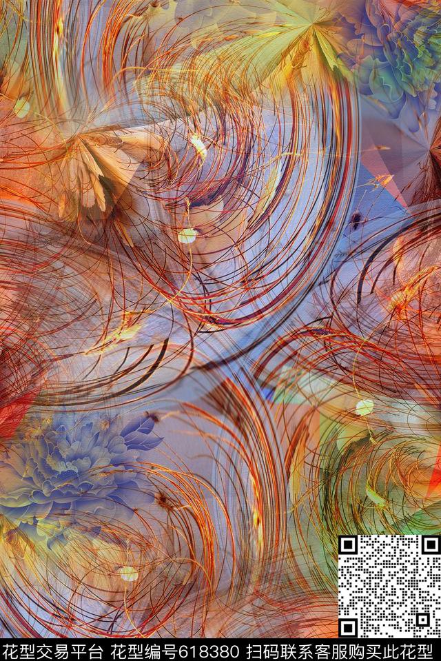 数码女装抽象数码印花华亿平台下载（图片编号: 618380） - 瓦栏（Walan）