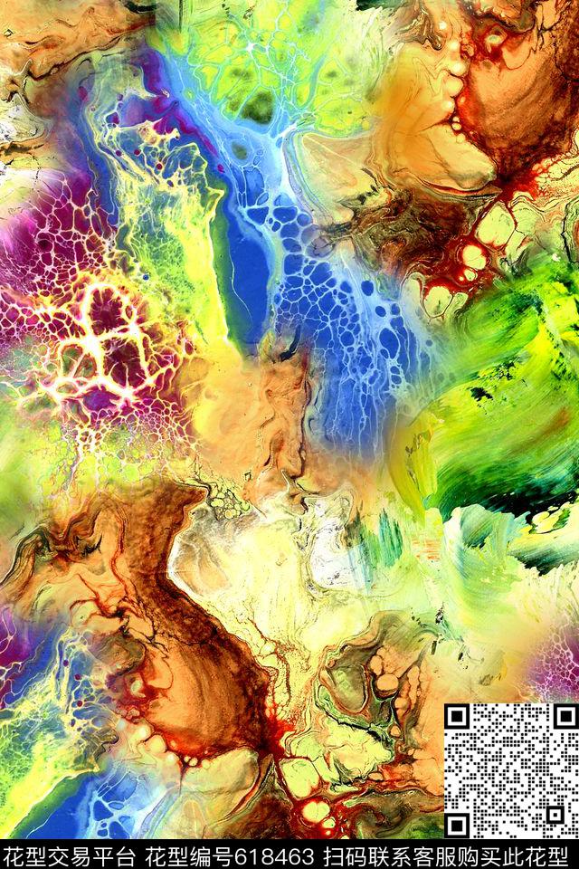 抽象几何矿石数码印花华亿平台下载（图片编号: 618463） - 瓦栏（Walan）