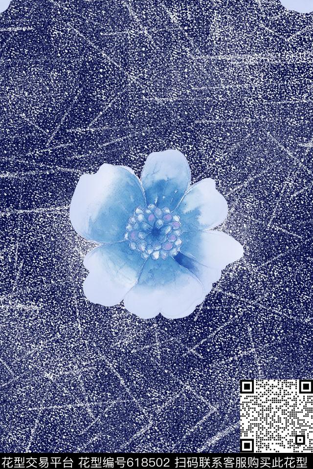 花瓣大花花朵数码印花华亿平台下载（图片编号: 618502） - 瓦栏（Walan）
