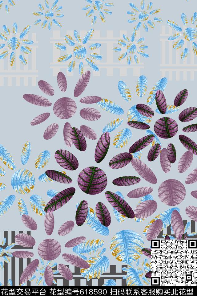 花朵花卉植物花卉数码印花华亿平台下载（图片编号: 618590） - 瓦栏（Walan）