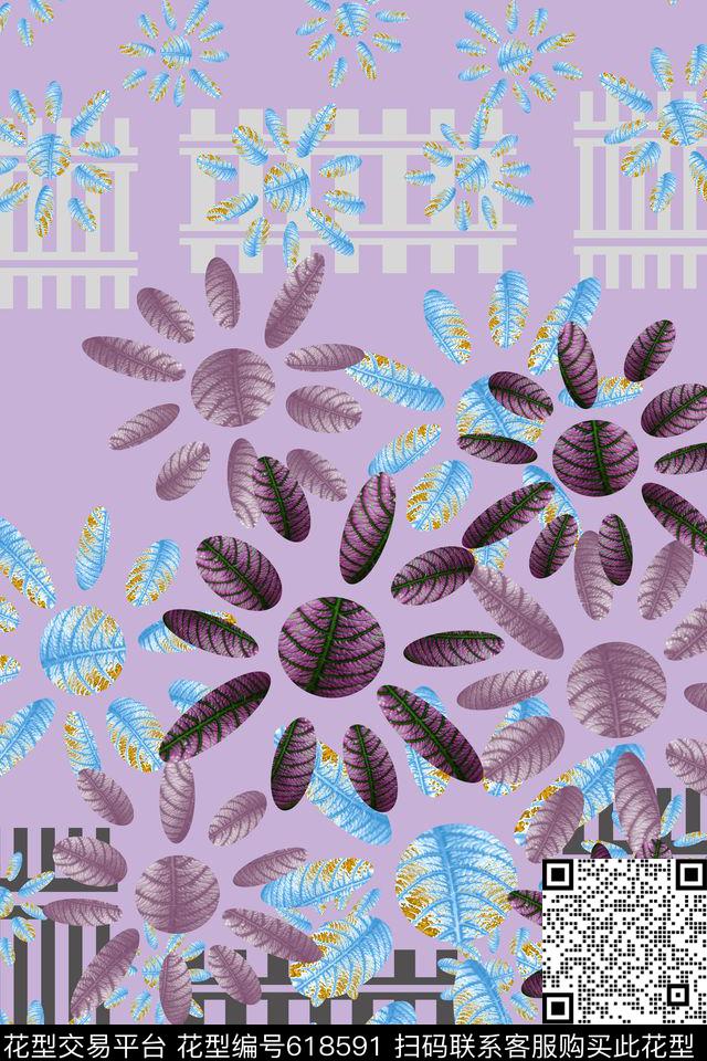 花朵花卉植物花卉数码印花华亿平台下载（图片编号: 618591） - 瓦栏（Walan）