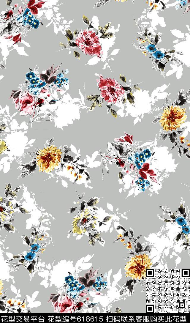 花朵数码印花华亿平台下载（图片编号: 618615） - 瓦栏（Walan）