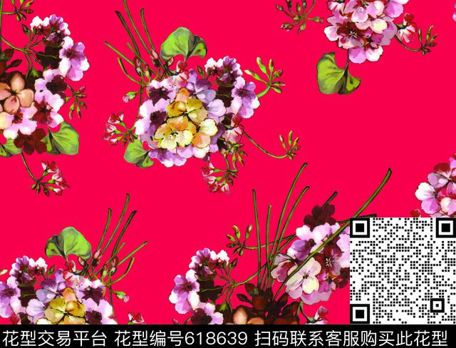 捧花插花花团花簇数码印花华亿平台下载（图片编号: 618639） - 瓦栏（Walan）