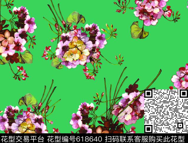 捧花插花花团花簇数码印花华亿平台下载（图片编号: 618640） - 瓦栏（Walan）