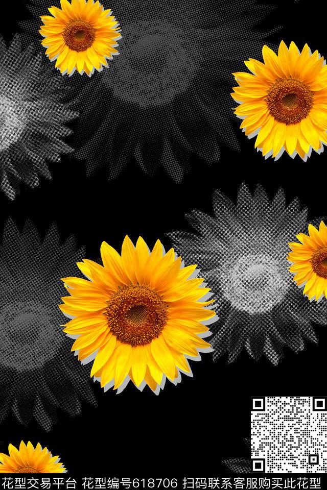 花朵数码印花华亿平台下载（图片编号: 618706） - 瓦栏（Walan）