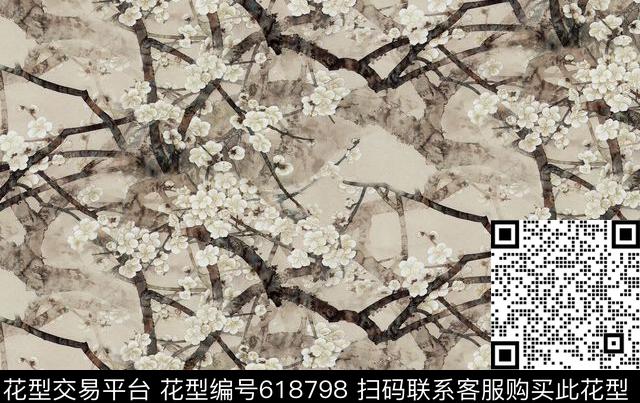 旗袍满版小花数码印花华亿平台下载（图片编号: 618798） - 瓦栏（Walan）