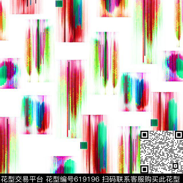 数码抽象色块线条数码印花华亿平台下载（图片编号: 619196） - 瓦栏（Walan）