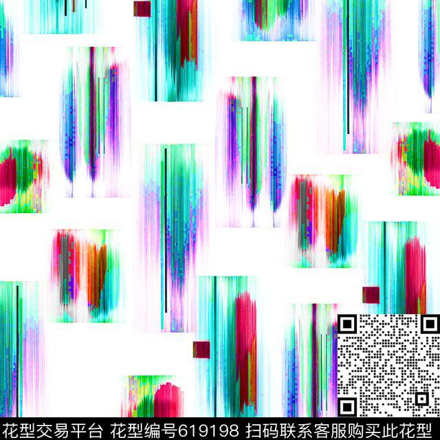 数码抽象色块线条数码印花华亿平台下载（图片编号: 619198） - 瓦栏（Walan）