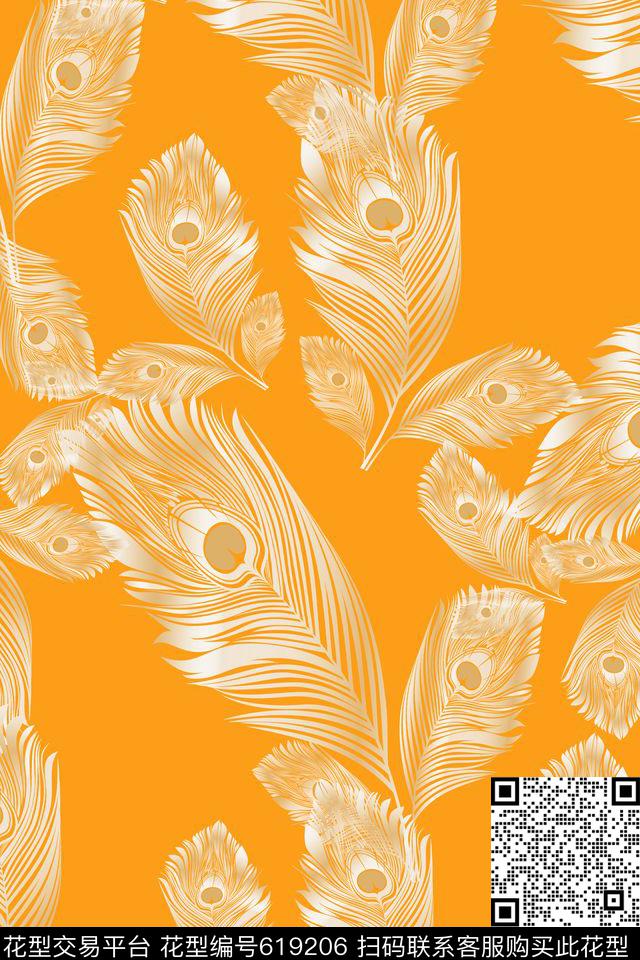 多色可选羽毛组合民族风图案数码印花华亿平台下载（图片编号: 619206） - 瓦栏（Walan）