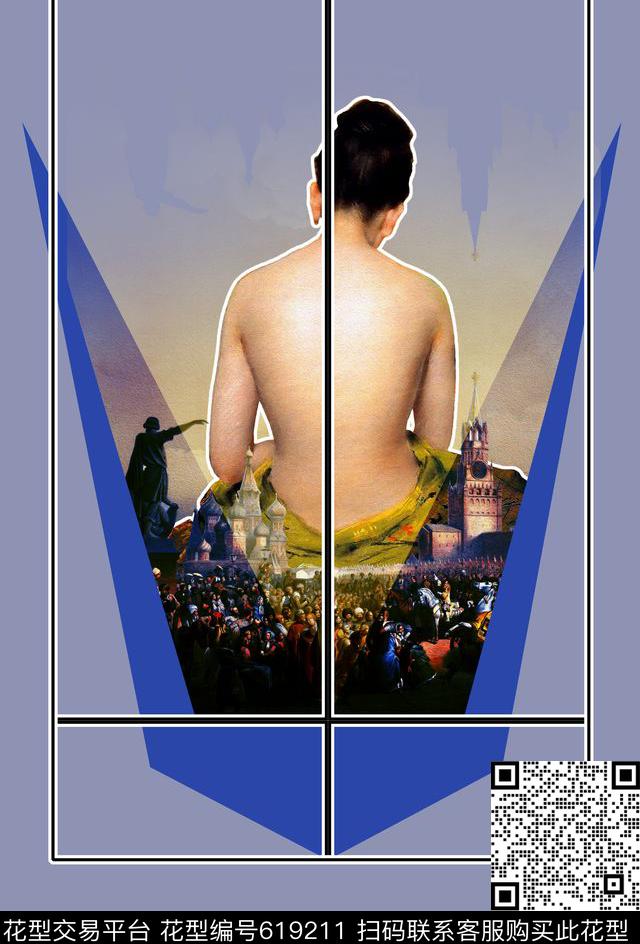 人物美女裸女数码印花华亿平台下载（图片编号: 619211） - 瓦栏（Walan）