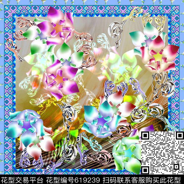 小碎花花朵玫瑰数码印花华亿平台下载（图片编号: 619239） - 瓦栏（Walan）