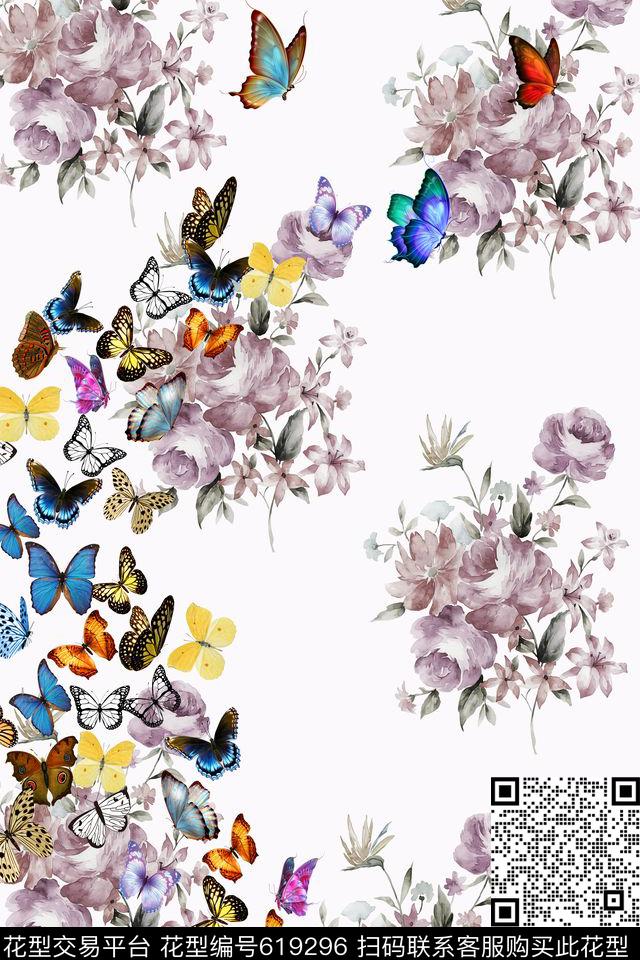 风景花朵花卉数码印花华亿平台下载（图片编号: 619296） - 瓦栏（Walan）