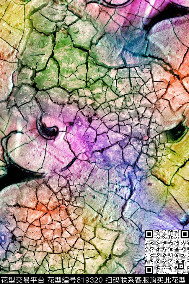 抽象炫彩矿石数码印花华亿平台下载（图片编号: 619320） - 瓦栏（Walan）