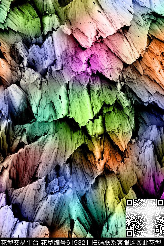 抽象炫彩矿石数码印花华亿平台下载（图片编号: 619321） - 瓦栏（Walan）