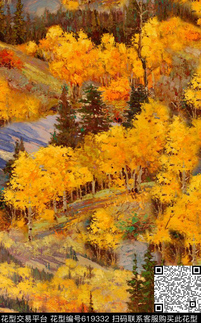 树油画女装数码印花华亿平台下载（图片编号: 619332） - 瓦栏（Walan）