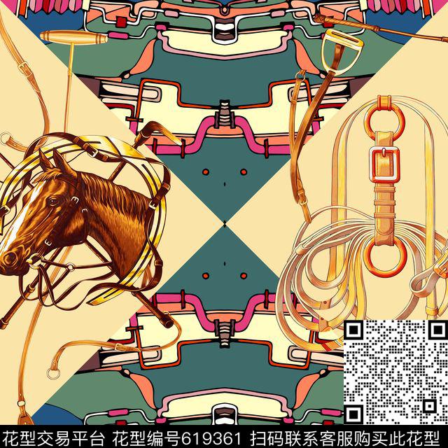 丝巾方巾马术色块数码印花华亿平台下载（图片编号: 619361） - 瓦栏（Walan）