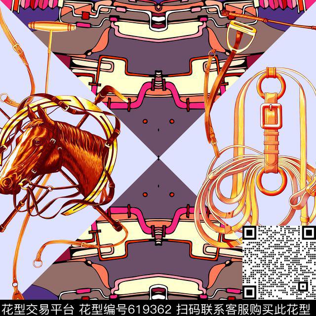 丝巾方巾马术色块数码印花华亿平台下载（图片编号: 619362） - 瓦栏（Walan）